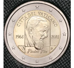 2 евро 2018 года Ватикан «50 лет со дня смерти Падре Пио»