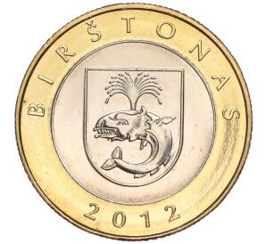 2 лита 2012 года Литва «Курорты Литвы — Бирштонас» — Фото №1