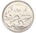 Монета 25 центов 1999 года Канада «Миллениум — Март 1999 года (Сплав на плоту)» (Артикул M2-60386)