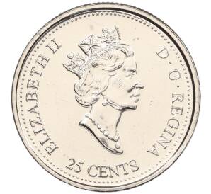 25 центов 1999 года Канада «Миллениум — Март 1999 года (Сплав на плоту)» — Фото №2