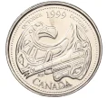Монета 25 центов 1999 года Канада «Миллениум — Октябрь 1999 года (Дань первым нациям)» (Артикул M2-60387)