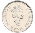 Монета 25 центов 1999 года Канада «Миллениум — Октябрь 1999 года (Дань первым нациям)» (Артикул M2-60387)