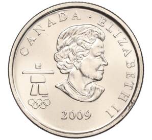 25 центов 2009 года Канада «XXI зимние Олимпийские Игры в Ванкувере 2010 года — Конькобежный спорт» — Фото №2