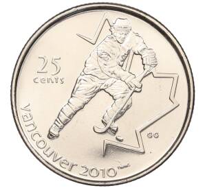 25 центов 2007 года Канада «XXI зимние Олимпийские Игры в Ванкувере 2010 года — Хоккей» — Фото №1