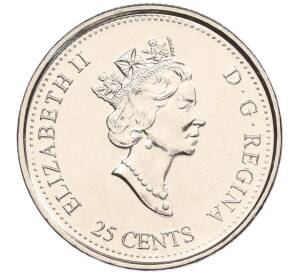25 центов 1999 года Канада «Миллениум — Июнь 1999 года (От побережья до побережья)» — Фото №2