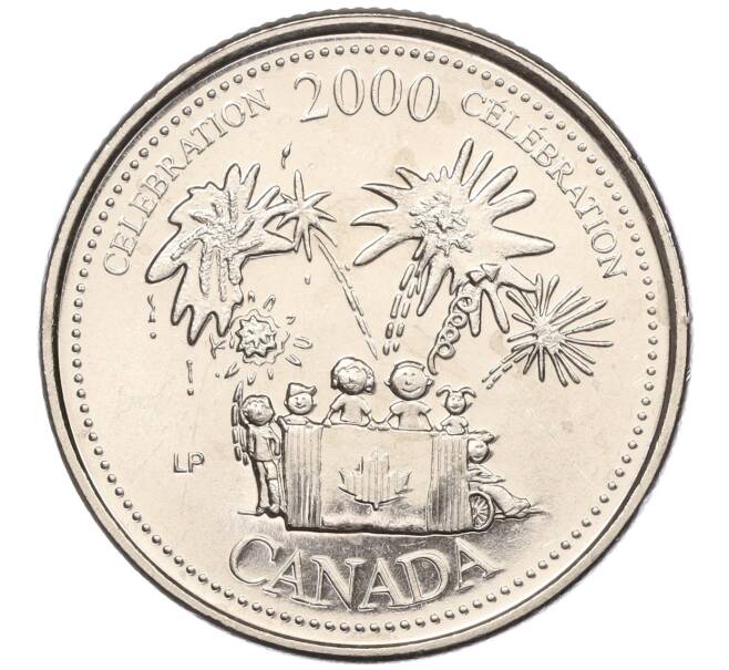 Монета 25 центов 2000 года Канада «Миллениум — Торжества» (Артикул M2-60400)