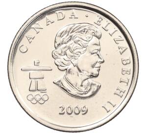 25 центов 2009 года Канада «XXI зимние Олимпийские Игры в Ванкувере 2010 года — Лыжные гонки» — Фото №2