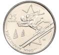 Монета 25 центов 2007 года Канада «XXI зимние Олимпийские Игры в Ванкувере 2010 года — Горные лыжи» (Артикул M2-60402)