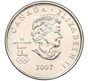 25 центов 2007 года Канада «XXI зимние Олимпийские Игры в Ванкувере 2010 года — Горные лыжи» — Фото №2