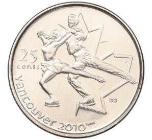 25 центов 2008 года Канада «XXI зимние Олимпийские Игры в Ванкувере 2010 года — Фигурное катание» — Фото №1