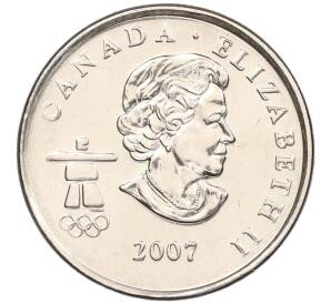 25 центов 2007 года Канада «XXI зимние Олимпийские Игры в Ванкувере 2010 года — Биатлон» — Фото №2