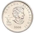 Монета 25 центов 2008 года Канада «XXI зимние Олимпийские Игры в Ванкувере 2010 года — Сноуборд» (Артикул M2-60408)