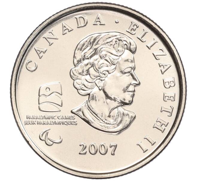 Монета 25 центов 2007 года Канада «X зимние Паралимпийские Игры 2010 в Ванкувере — Керлинг на колясках» (Артикул M2-60409)