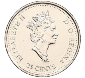 25 центов 1999 года Канада «Миллениум — Сентябрь 1999 года (Мир глазами детей)» — Фото №2