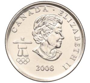 25 центов 2008 года Канада «XXI зимние Олимпийские Игры в Ванкувере 2010 года — Бобслей»