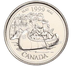 25 центов 1999 года Канада «Миллениум — Май 1999 года (Путешественники)» — Фото №1