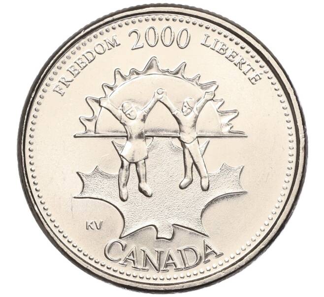 Монета 25 центов 2000 года Канада «Миллениум — Свобода» (Артикул M2-60417)