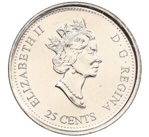 25 центов 1999 года Канада «Миллениум — Январь 1999 года (Развитие страны)» — Фото №2