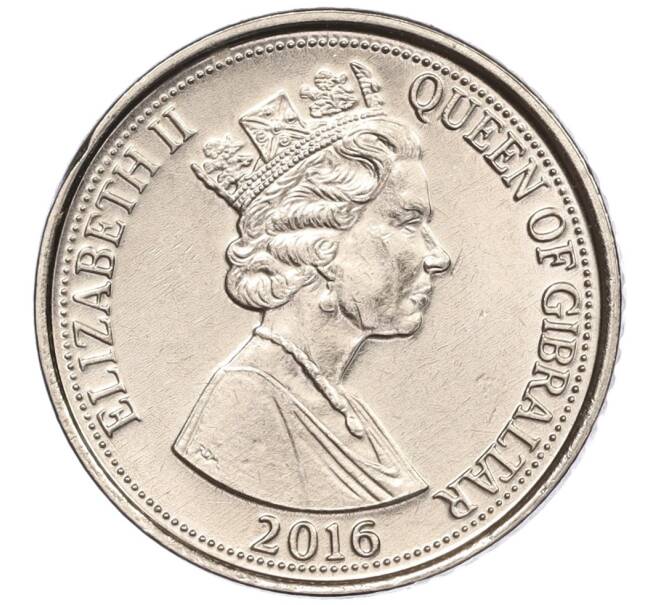 Монета 5 пенсов 2016 года Гибралтар (Артикул M2-60423)