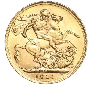 1 соверен 1916 года Великобритания — Фото №1