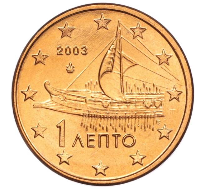 Монета 1 евроцент 2003 года Греция (Артикул M2-60437)