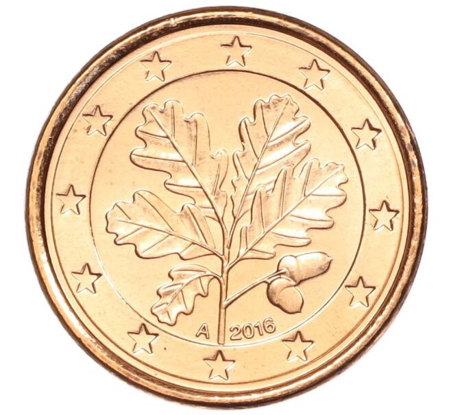 Монета 1 евроцент 2016 года A Германия (Артикул M2-60441)
