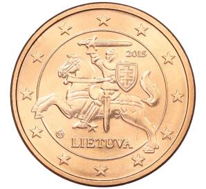 5 евроцентов 2015 года Литва — Фото №1