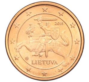1 евроцент 2015 года Литва — Фото №1
