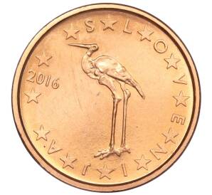 1 евроцент 2016 года Словения — Фото №1