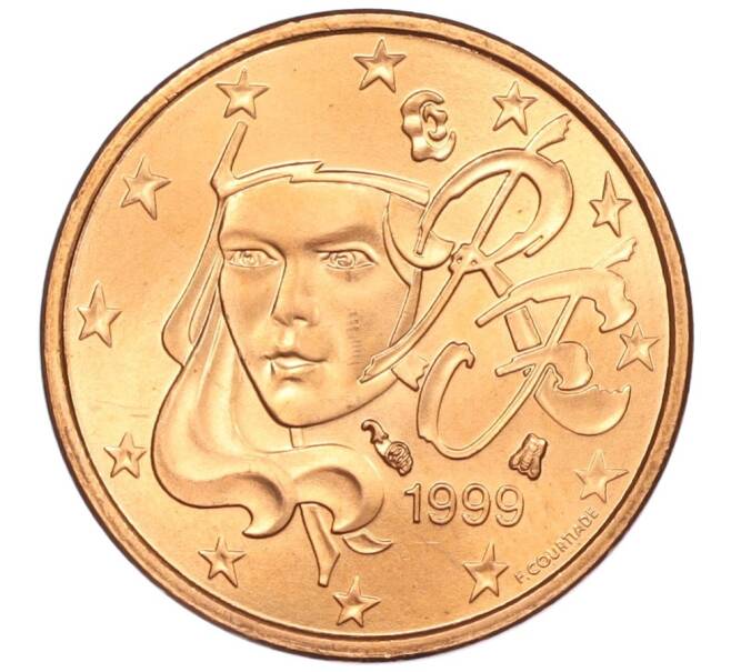 Монета 1 евроцент 1999 года Франция (Артикул: M2-60454) — Фото №1