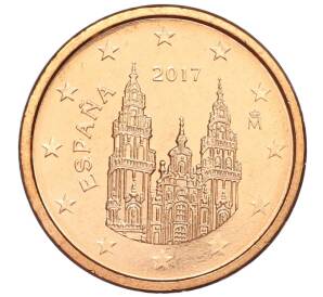 1 евроцент 2017 года Испания
