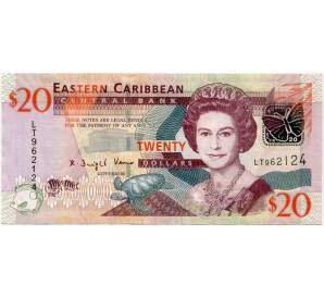 20 долларов 2003 года Восточные Карибы — суффикс L (Сент-Люсия)