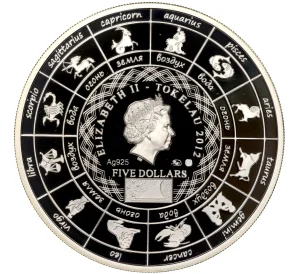 5 долларов 2012 года Токелау «Знаки зодиака — Дева» (Позолота)