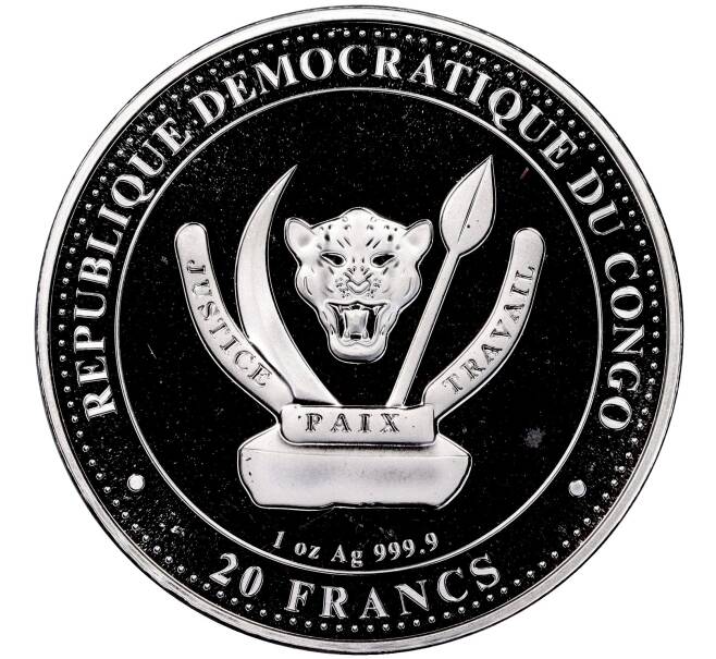 Монета 20 франков 2023 года Конго (ДРК) «Доисторическая жизнь — Титанобоа» (Артикул M2-60545)