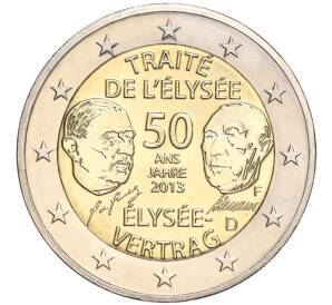 2 евро 2013 года F Германия «50 лет подписанию Елисейского договора» — Фото №1