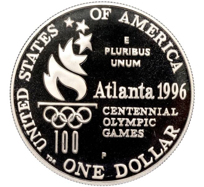 Монета 1 доллар 1996 года Р США «X летние Паралимпийские игры 1996 в Атланте — Гонки на колясках» (Артикул M2-60664)