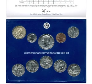 Годовой набор монет 2018 года США (Монетный двор Р)
