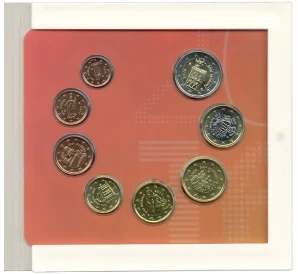Годовой набор монет евро 2016 года Сан-Марино