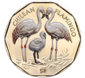 1 доллар 2019 года Британские Виргинские острова «Чилийский фламинго»