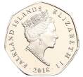 Монета 50 пенсов 2018 года Фолклендские острова «Золотоволосый пингвин» (Цветное покрытие) (Артикул M2-60694)