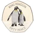 Монета 50 пенсов 2017 года Фолклендские острова «Королевский пингвин» (Цветное покрытие) (Артикул M2-60697)