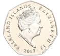 Монета 50 пенсов 2017 года Фолклендские острова «Магелланов пингвин» (Цветное покрытие) (Артикул M2-60698)