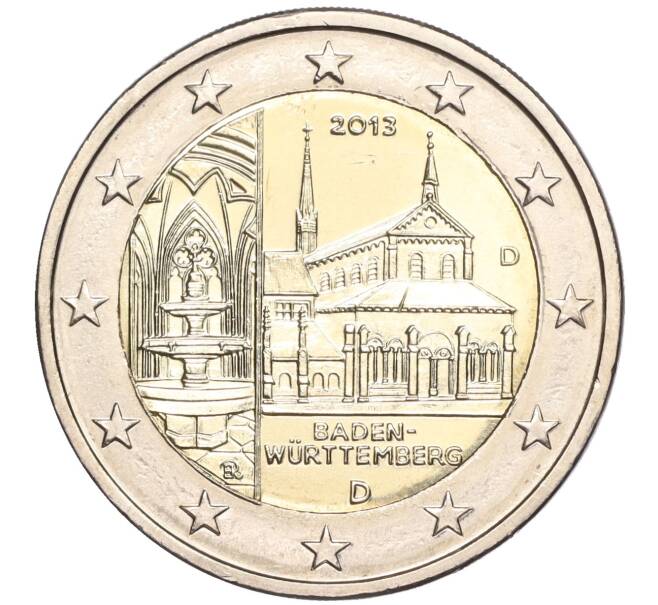 Монета 2 евро 2013 года D Германия «Федеральные земли Германии — Баден-Вюртемберг (Монастырь Маульбронн)» (Артикул M2-60768)