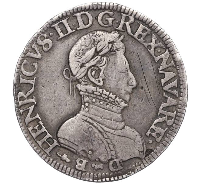 Монета Тестон 1573 года Франция (Наварра) — Генрих II (Артикул: M2-60822) — Фото №1