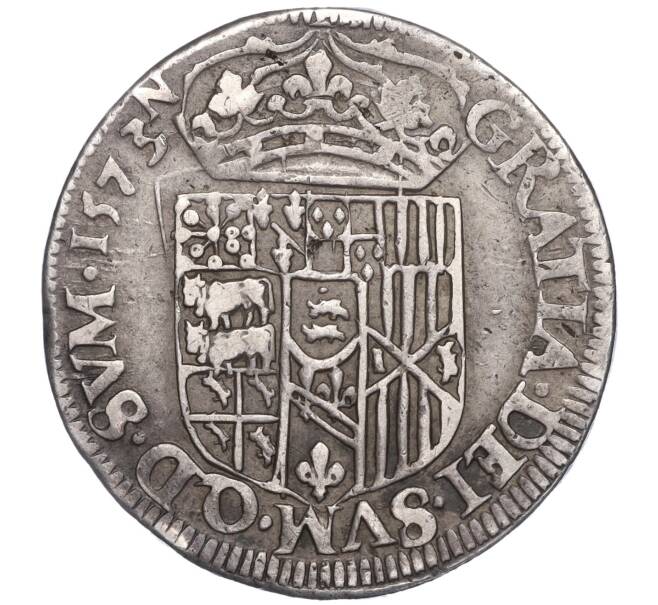 Монета Тестон 1573 года Франция (Наварра) — Генрих II (Артикул: M2-60822) — Фото №2