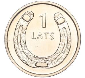 1 лат 2010 года Латвия «Подкова (концами вверх)» — Фото №1