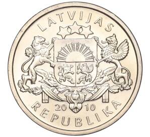 1 лат 2010 года Латвия «Подкова (концами вверх)» — Фото №2