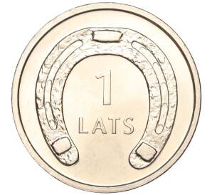 1 лат 2010 года Латвия «Подкова (концами вниз)» — Фото №1