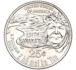 1/4 доллара (25 центов) 2023 года D США «Американские женщины — Эдит Канакаоле»