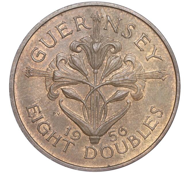Монета 8 дублей 1956 года Гернси (Артикул K27-82984)